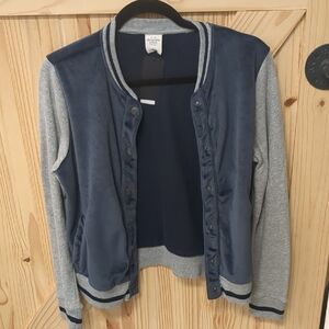 Abercrombie & Fitch Navy and Gray Varsity Jacket